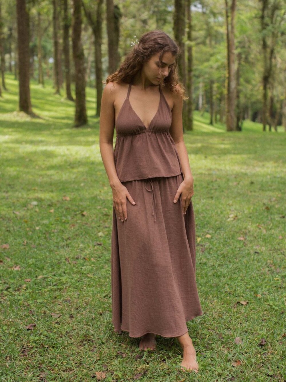 Indigo Luna Mokki Skirt Size XS/S in Walnut